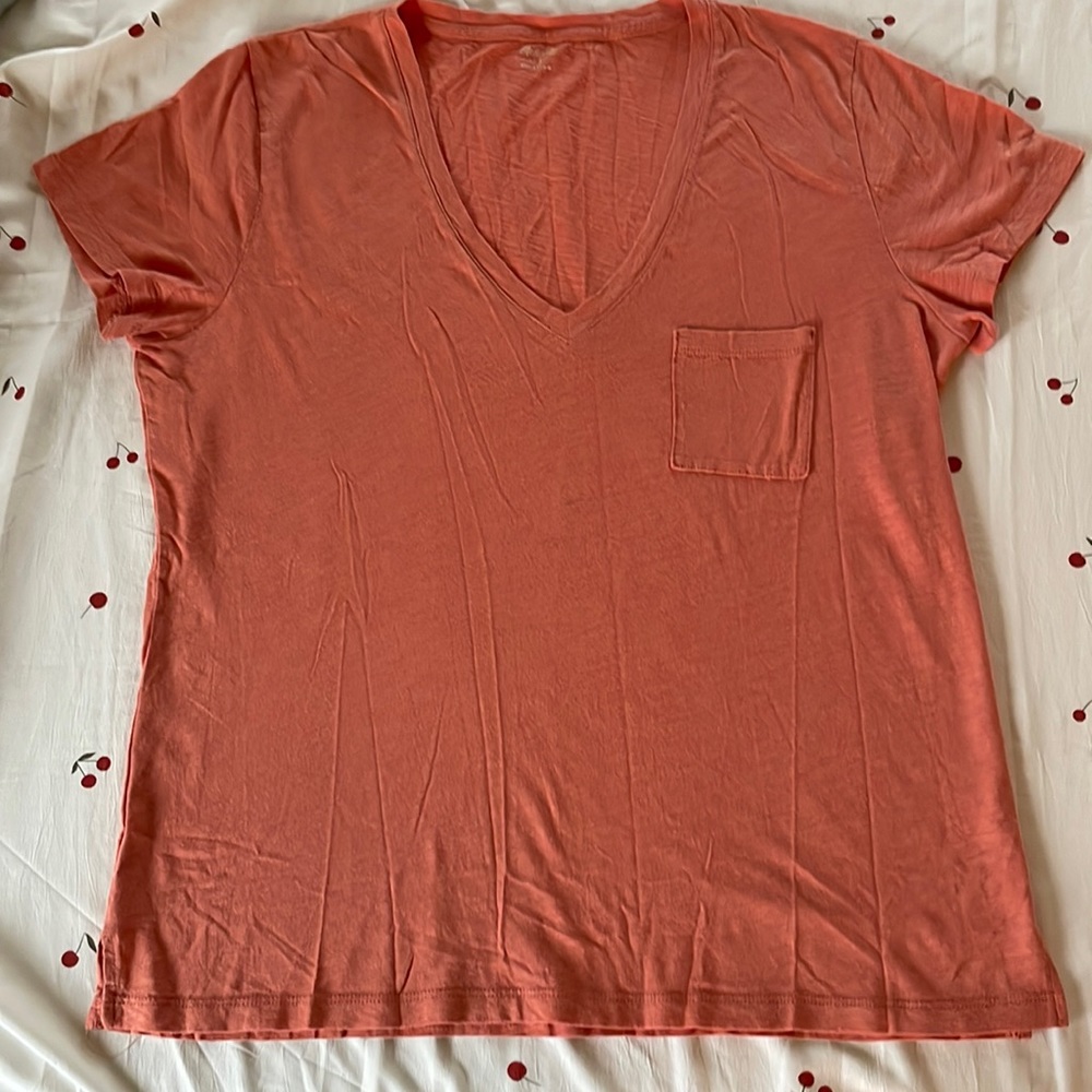 Madewell short sleeve tee,peach color,size:L